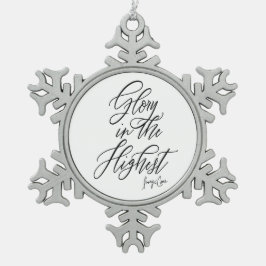 Ruhm im höchsten religiösen Schwarz und Weiß Schneeflocken Zinn-Ornament