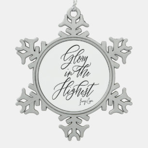 Ruhm im höchsten religiösen Schwarz und Weiß Schneeflocken Zinn-Ornament