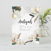 Ruhm Magnolia: Werden Sie meine Bridesmaid sein? Einladung (Stehend Vorderseite)