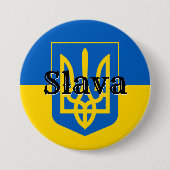 Ruhm ukrainischer Dreizack Button (Vorderseite)