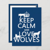 Ruhm- und Liebe-Wölfe behalten (beliebige Hintergr Postkarte (Vorne/Hinten)