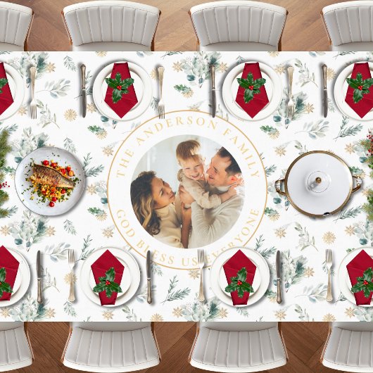 Ruhm zu Gott Bible Verse Weihnachtsgrün Tischdecke