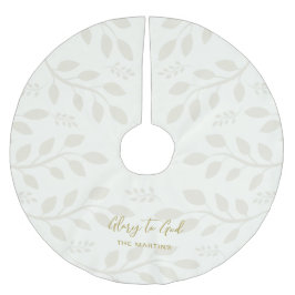 Ruhm zu Gott Botanische Weihnachtsjause Elfenbein Polyester Weihnachtsbaumdecke