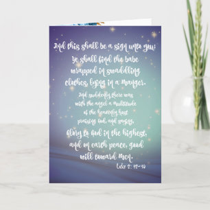 Ruhm zu Gott Luke Bible Verses Weihnachten Karte
