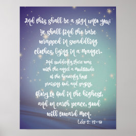Ruhm zu Gott Luke Bible Verses Weihnachten Poster
