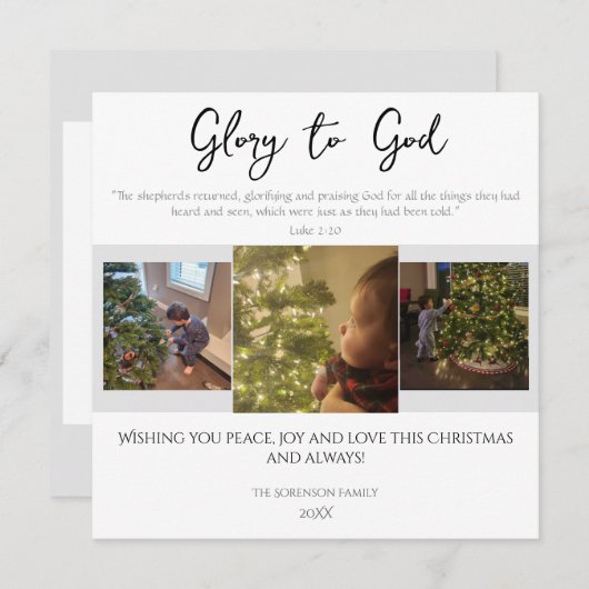 Ruhm zu Gott Moderne einfache Schrift Weihnachten (Vorne/Hinten)