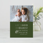 Ruhm zu Gott Religiöse Weihnachtskarte Feiertagskarte (Stehend Vorderseite)