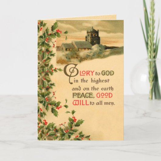 Ruhm zu Gott Weihnachtskarte Feiertagskarte (Vorderseite)