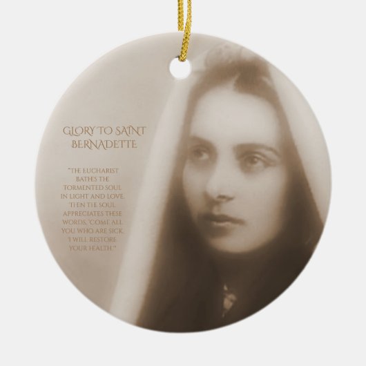 Ruhm zu Saint Bernadette Keramik Ornament (Vorne)