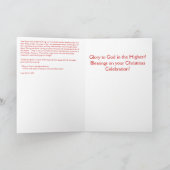 "Ruhm zum Gott" Weihnachtskarte Feiertagskarte (Innenseite)