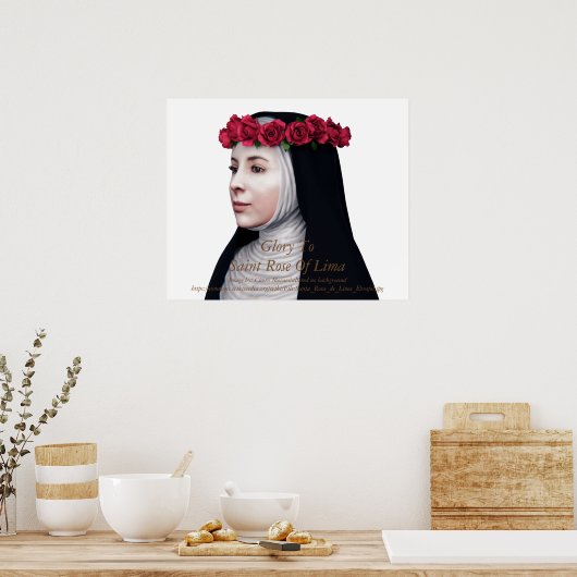 Ruhm zur heiligen Rose Lima Poster (Küche)