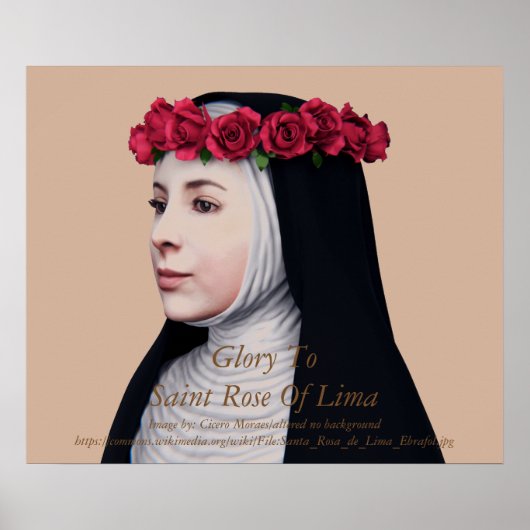 Ruhm zur heiligen Rose Lima Poster (Vorne)