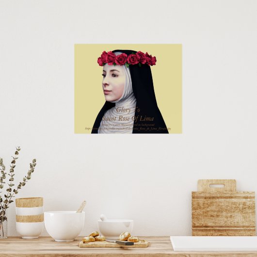 Ruhm zur heiligen Rose Lima Poster (Küche)