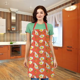 Rühreier mit Glockengelb-Paprikaschoten Schürze