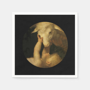 Rührendes Lamm-Gesicht Baby-Jesuss Serviette