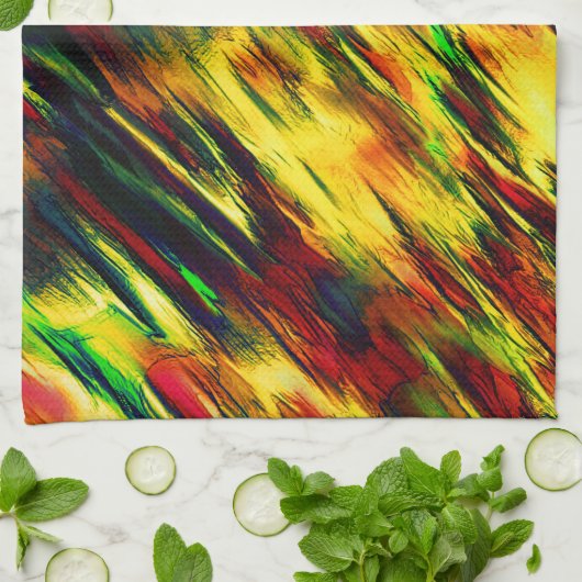 Rührt von rot bis gelb, ein wenig grün geschirrtuch (Gefaltet)