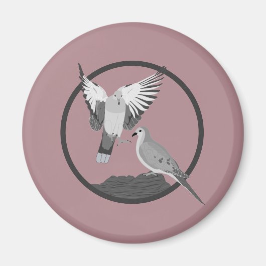 Ruhrtauben - Wildlife Circle Series Magnet (Vorne)