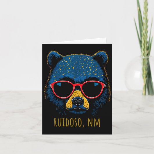 Ruidoso New Mexico Bear Wearing Sungles Design Karte (Vorderseite)