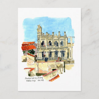 Ruin von Palacio Vienna Hotel, Havanna, Kuba Postkarte