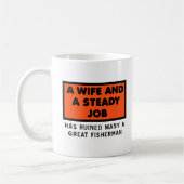 Ruined a Great Fisherman Funny Mug Kaffeetasse (Links)