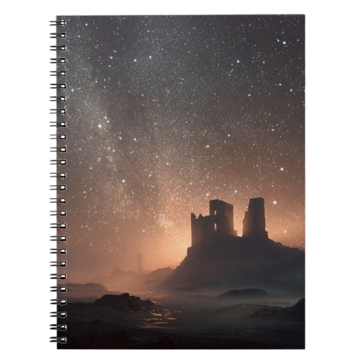 Ruined Castle Glow Star Fill Night Notebook Notizblock (Vorderseite)