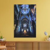 Ruined Cathedral Stained Glass Projection Glow Leinwanddruck (Insitu (Wohnzimmer))