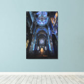 Ruined Cathedral Stained Glass Projection Glow Leinwanddruck (Insitu (Holzboden))