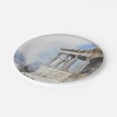 Ruinen alter Stätten in Athen, Griechenland Pappteller (Schrägansicht)