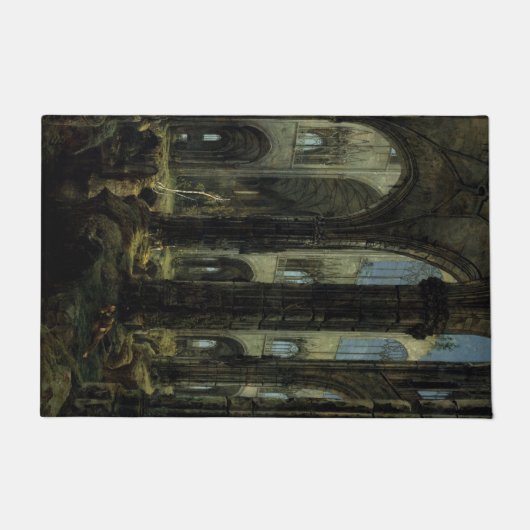 Ruinen der gotischen Kirche (von Carl Blechen) Fußmatte (Vorderseite)