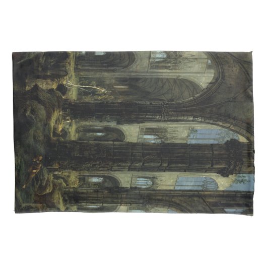 Ruinen der gotischen Kirche (von Carl Blechen) Kissenbezug (Vorderseite-Links)