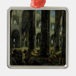 Ruinen der gotischen Kirche (von Carl Blechen) Ornament Aus Metall