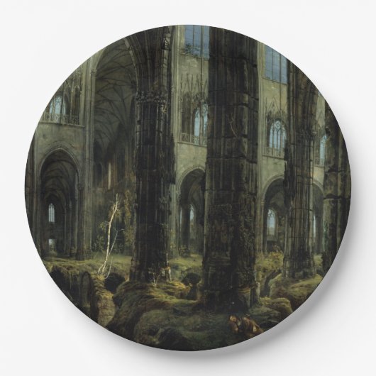 Ruinen der gotischen Kirche (von Carl Blechen) Pappteller (Vorderseite)
