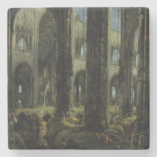 Ruinen der gotischen Kirche (von Carl Blechen) Steinuntersetzer (Vorderseite)