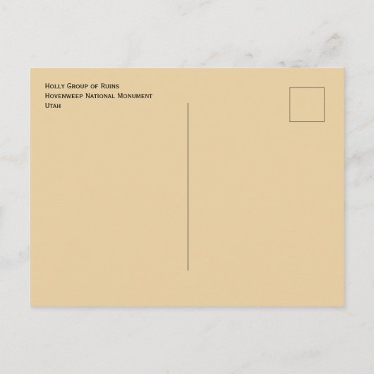 Ruinen der Holly-Gruppe, jedoch Nationaldenkmal, A Postkarte (Rückseite)