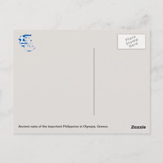 Ruinen der Philippinen, Olympia, Griechenland. Postkarte (Rückseite)