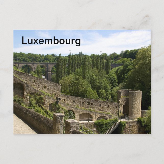 Ruinen der Stadt Luxemburg Postkarte (Vorderseite)