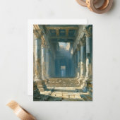 Ruinen des antiken griechischen Tempels Mitteilungskarte (Vorderseite/Rückseite Beispiel)