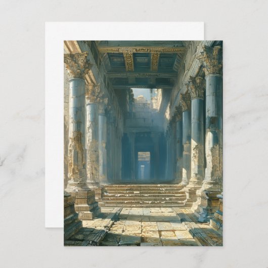 Ruinen des antiken griechischen Tempels Mitteilungskarte (Vorne/Hinten)