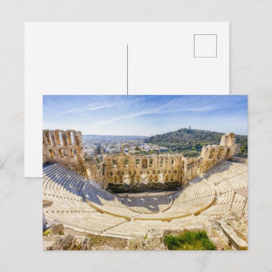 Ruinen des antiken Theaters Herodion Atticus Postkarte (Vorne/Hinten)