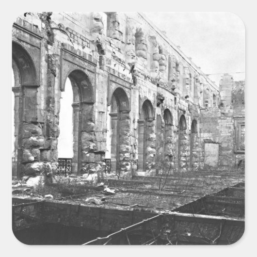 Ruinen des Cour des Comptes Quadratischer Aufkleber (Vorderseite)