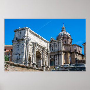 Ruinen des Römischen Forums in Rom, Italien Poster