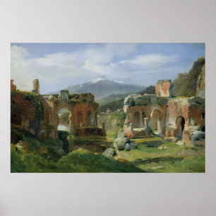 Ruinen des Theaters von Taormina Poster