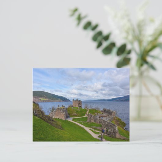 Ruinen des Urquhart Castle entlang von Loch Ness, Postkarte (Stehend Vorderseite)