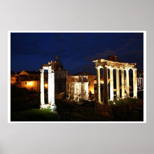 Ruinen in der Nacht Poster (Vorne)