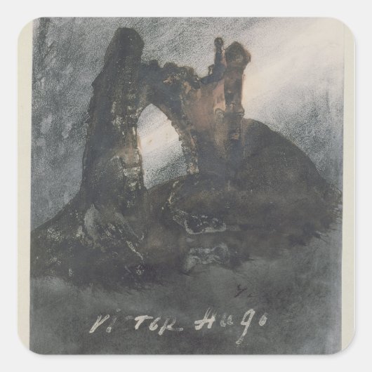 Ruinen in Groz-Nez, Jersey oder The Arch Quadratischer Aufkleber (Vorderseite)