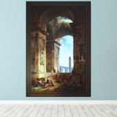 Ruinen mit Obelisk in der Ferne Leinwanddruck (Insitu (Holzboden))