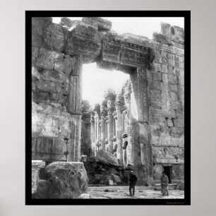 Ruinen-Tempel in Baalbek, Libanon 1910 Poster