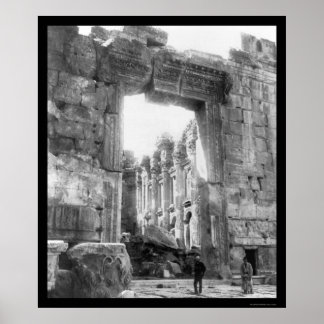 Ruinen-Tempel in Baalbek, Libanon 1910 Poster