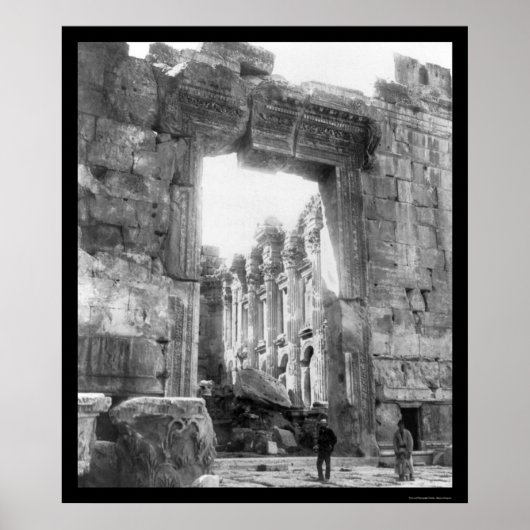 Ruinen-Tempel in Baalbek, Libanon 1910 Poster (Vorne)