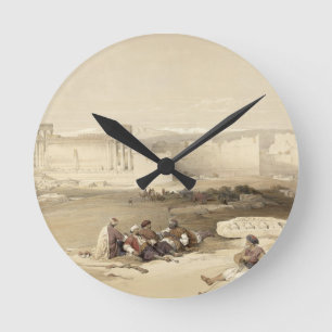 Ruinen von Baalbec am 5. Mai 1839 überziehen 77 Runde Wanduhr